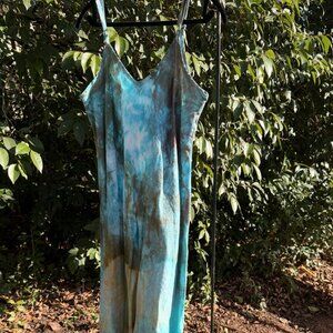 Tie-Dye Maxi Dress / Jumpsuit (Blue & Earth Tones)